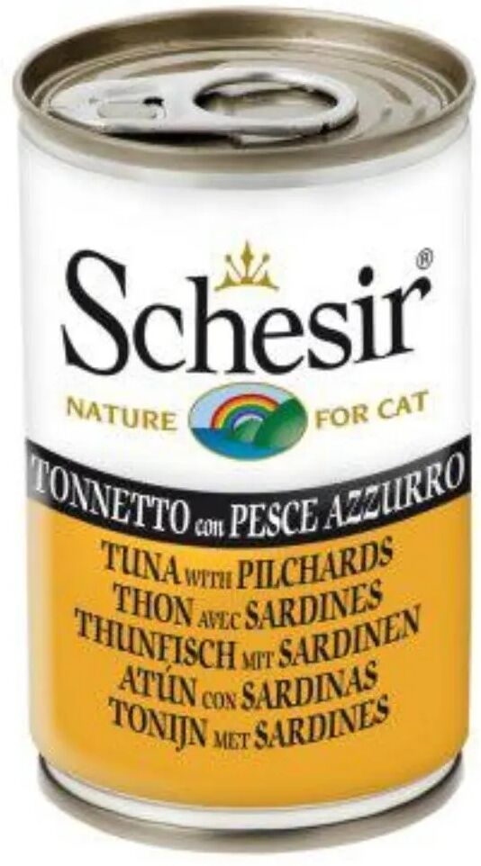 SCHESIR Nature Cat Lattina Multipack 24x140G TONNETTO CON PESCE AZZURRO