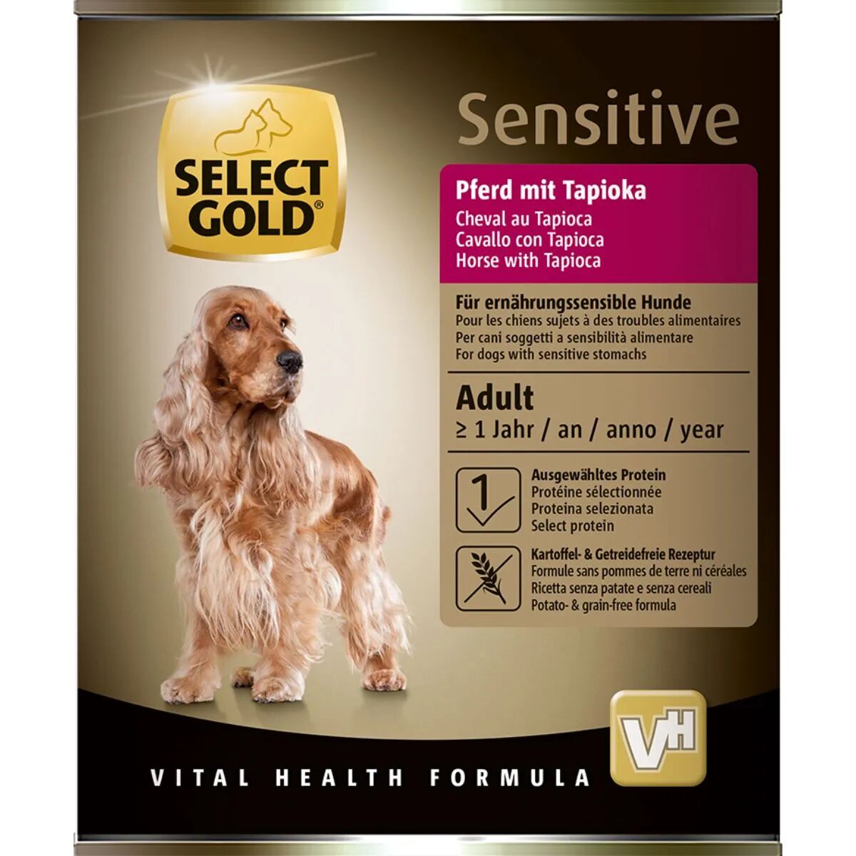 SELECT GOLD Sensitive Dog Lattina 800G CAVALLO CON TAPIOCA