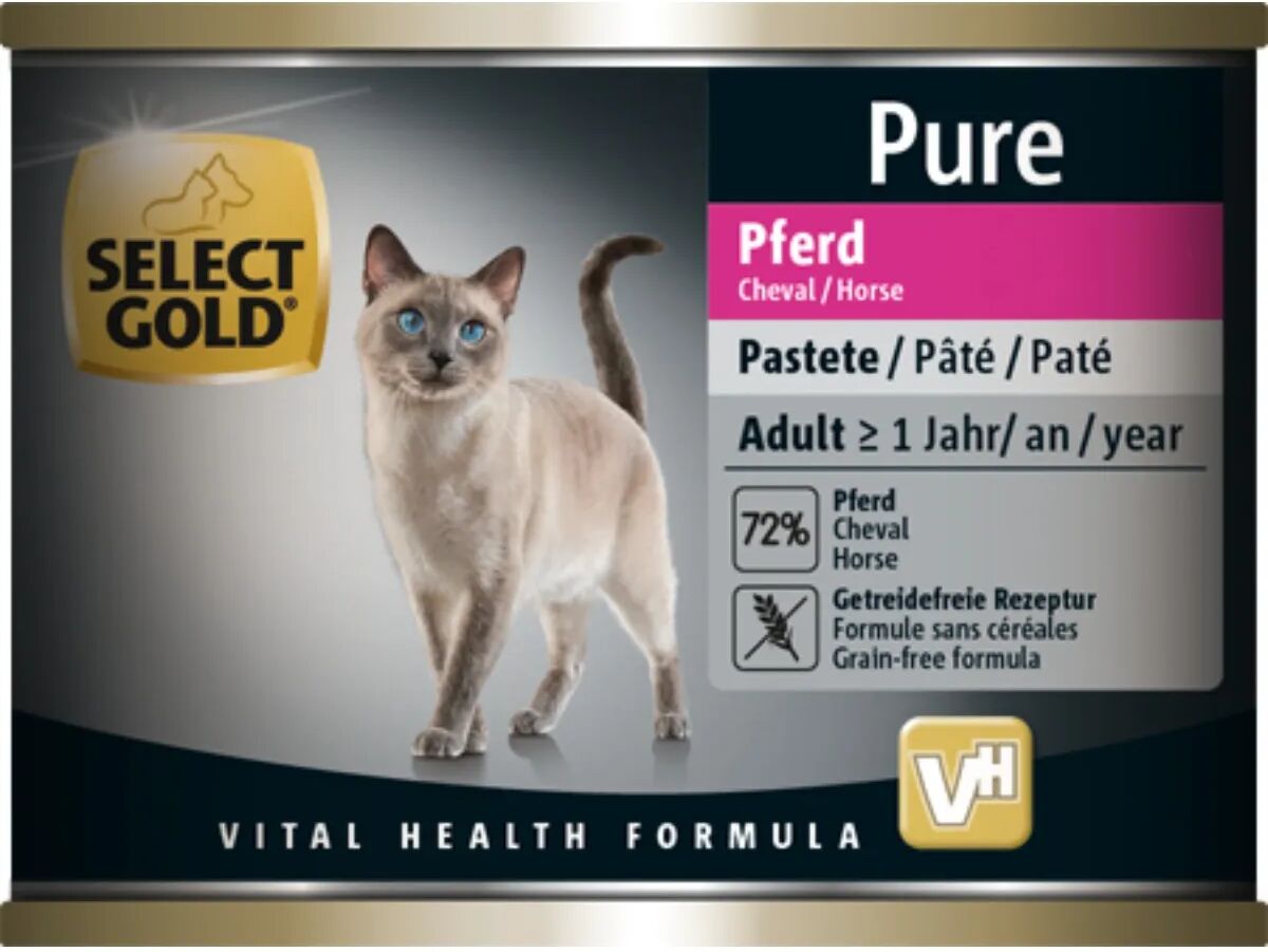 SELECT GOLD Pure Cat Adult Lattina Multipack 6x200G CAVALLO