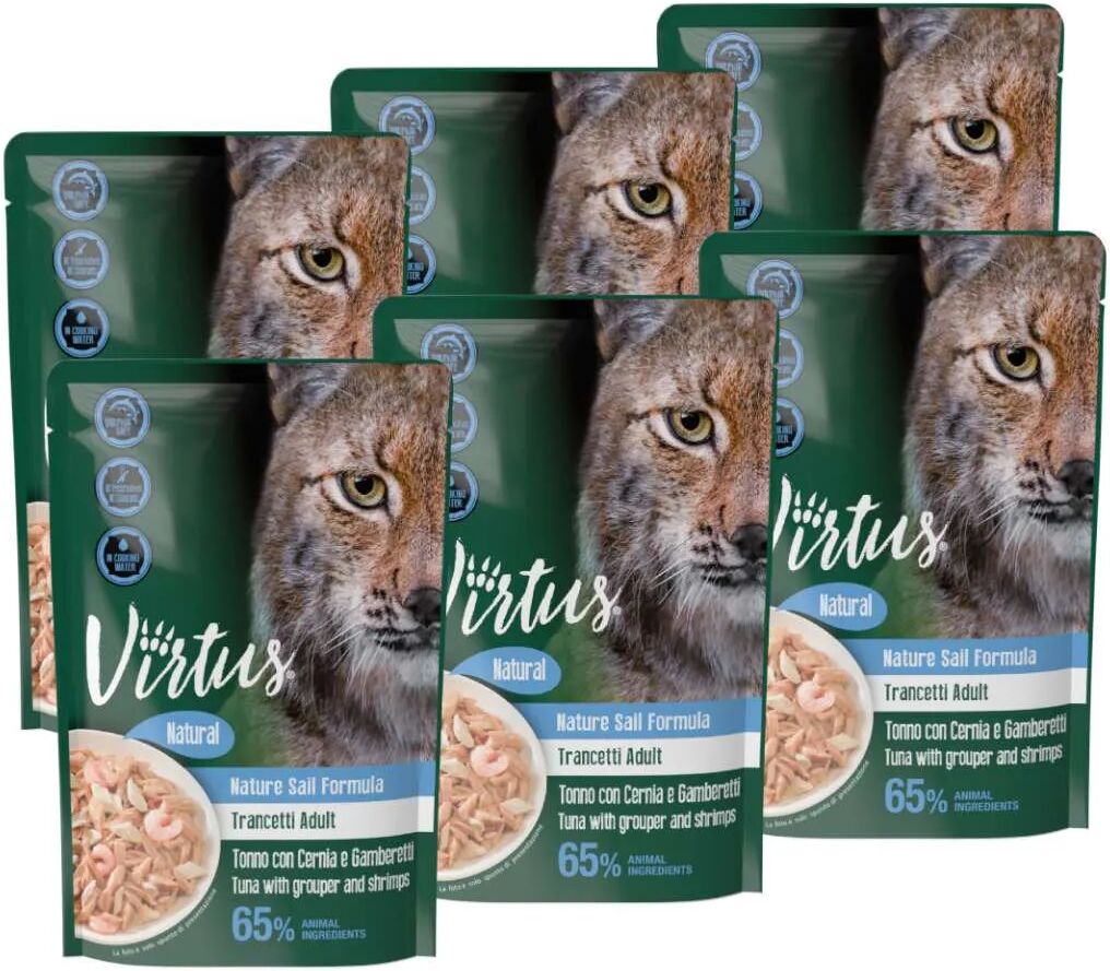 VIRTUS Cat Natural Busta Multipack 6X70G TONNO CON CERNIA