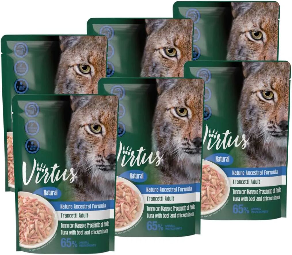 VIRTUS Cat Natural Busta Multipack 6X70G TONNO CON MANZO