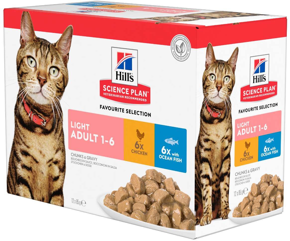 HILLS Hill's Science Plan Light Cat Busta Multipack 12x85G MIX CARNE E PESCE