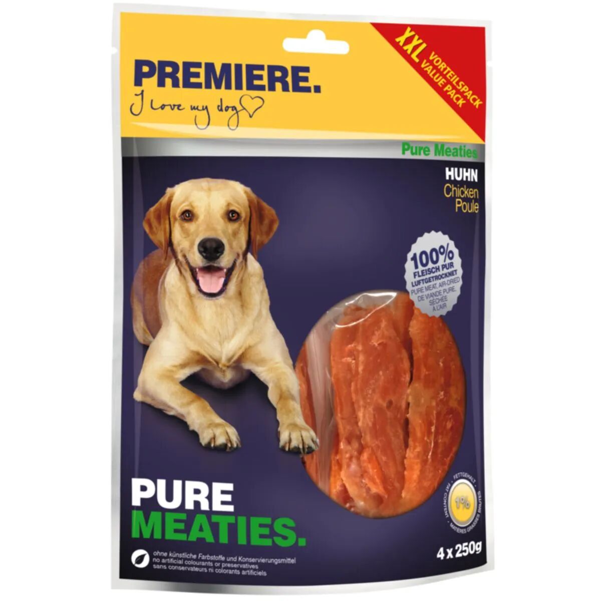 PREMIERE Snack Dog Pure Meaties Pollo XXL 250GX4