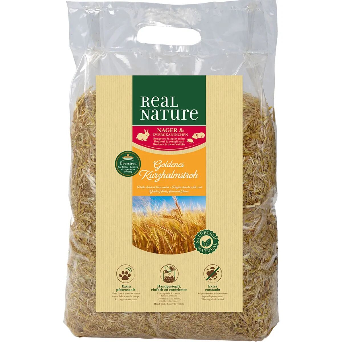 REAL NATURE Lettiera Roditori Paglia Corta 1KG