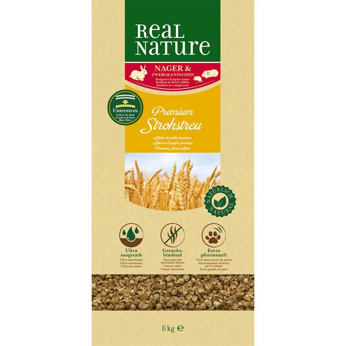 REAL NATURE Lettiera Roditori Paglia Supersoft 8KG