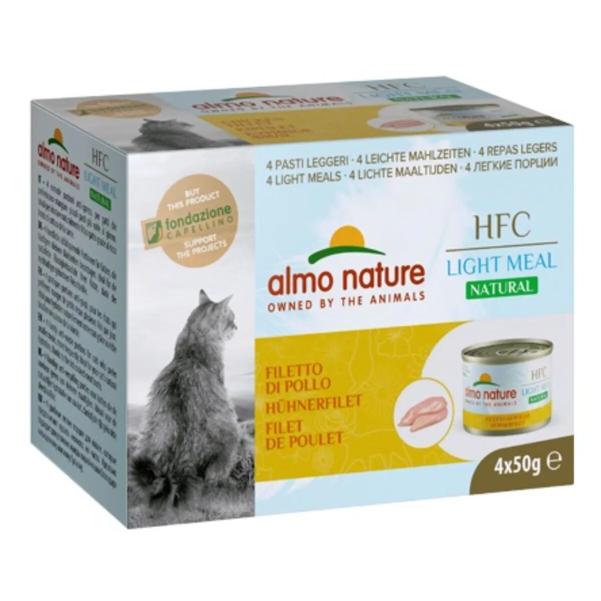 ALMO NATURE HFC Light Meal Natural Cat Lattina Multipack 4x50G FILETTO DI POLLO