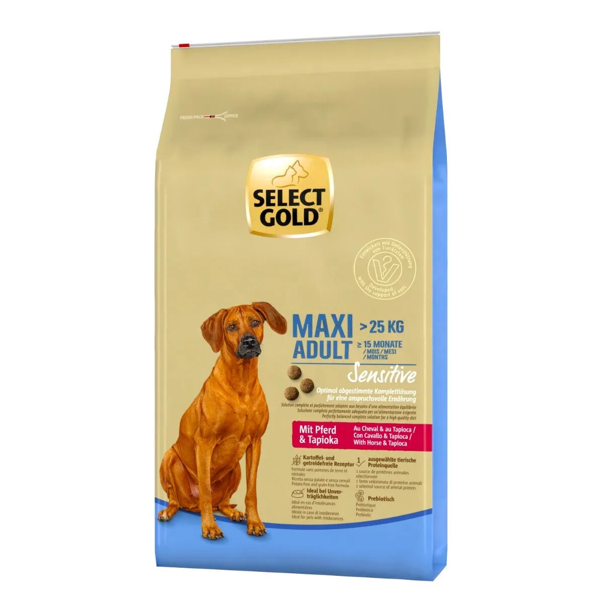 SELECT GOLD Sensitive Maxi Adult con Cavallo e Tapioca 12KG