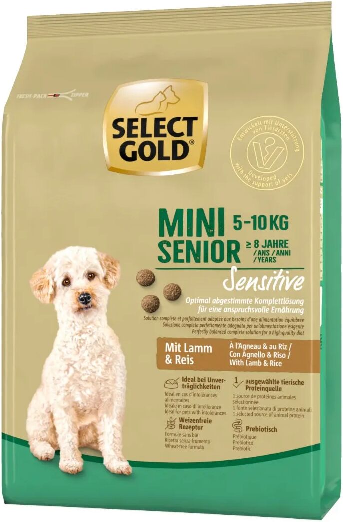 SELECT GOLD Sensitive Mini Senior con Agnello e Riso 1KG