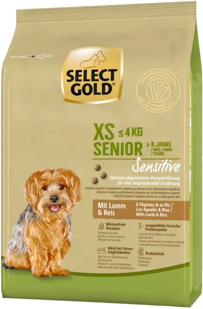 SELECT GOLD Sensitive XS Senior con Agnello e Riso 1KG