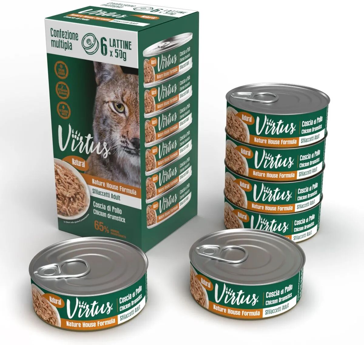 VIRTUS Cat Natural Multipack 6X50G COSCIA DI POLLO