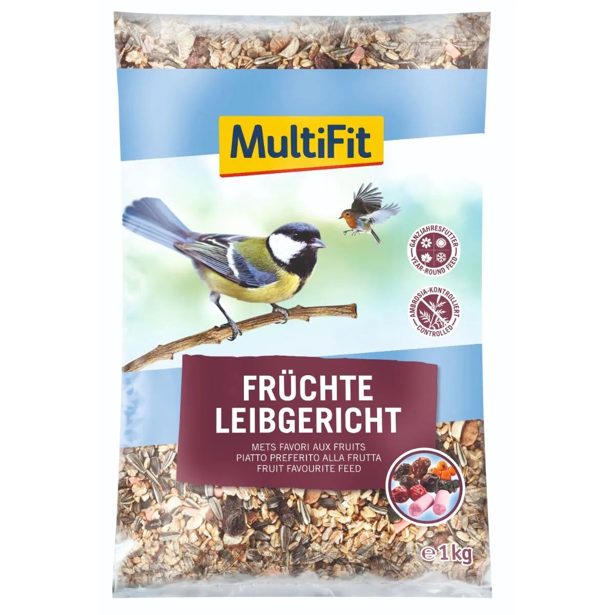 MULTIFIT Alimento Uccelli Favourite Feed Frutta 1KG