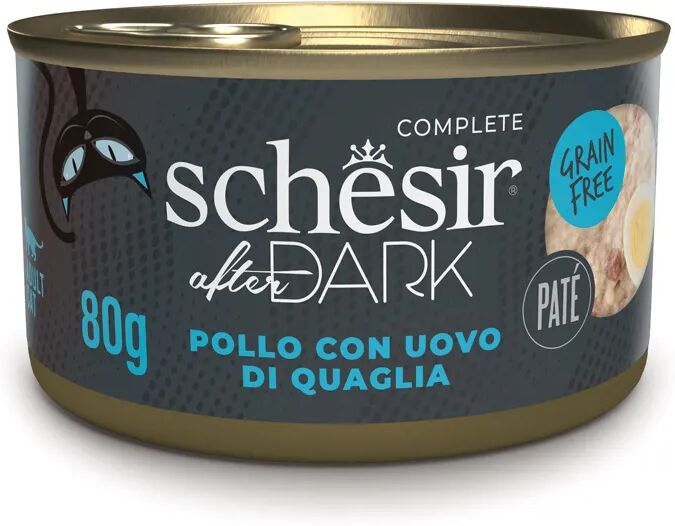 SCHESIR After Dark Patè Cat Lattina Multipack 12x80G POLLO CON UOVO DI QUAGLIA