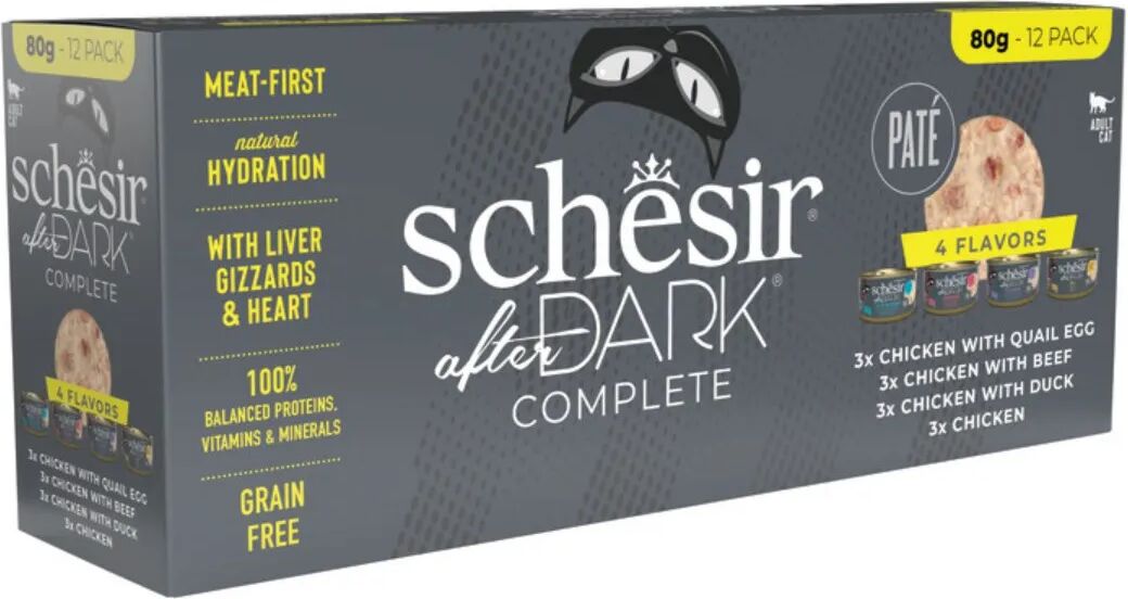 SCHESIR After Dark Cat Mix Patè Lattina Multipack 12x80G MIX CARNE