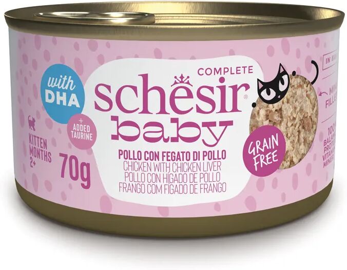 SCHESIR Baby Kitten Lattina Multipack 12x70G POLLO CON FEGATO DI POLLO