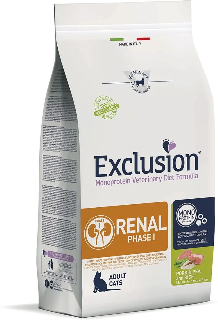 EXCLUSION Renal Fase 1 Adult Cat Maiale e Piselli 1.5KG