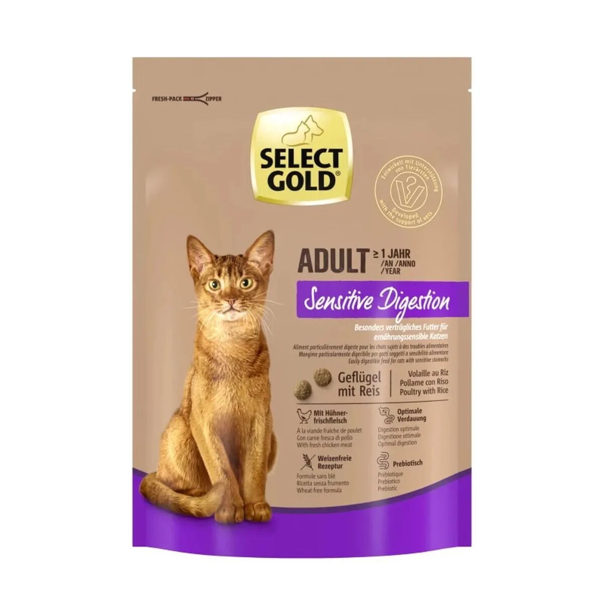 SELECT GOLD Cat Sensitive Digestion Adult Pollame e Riso 300G