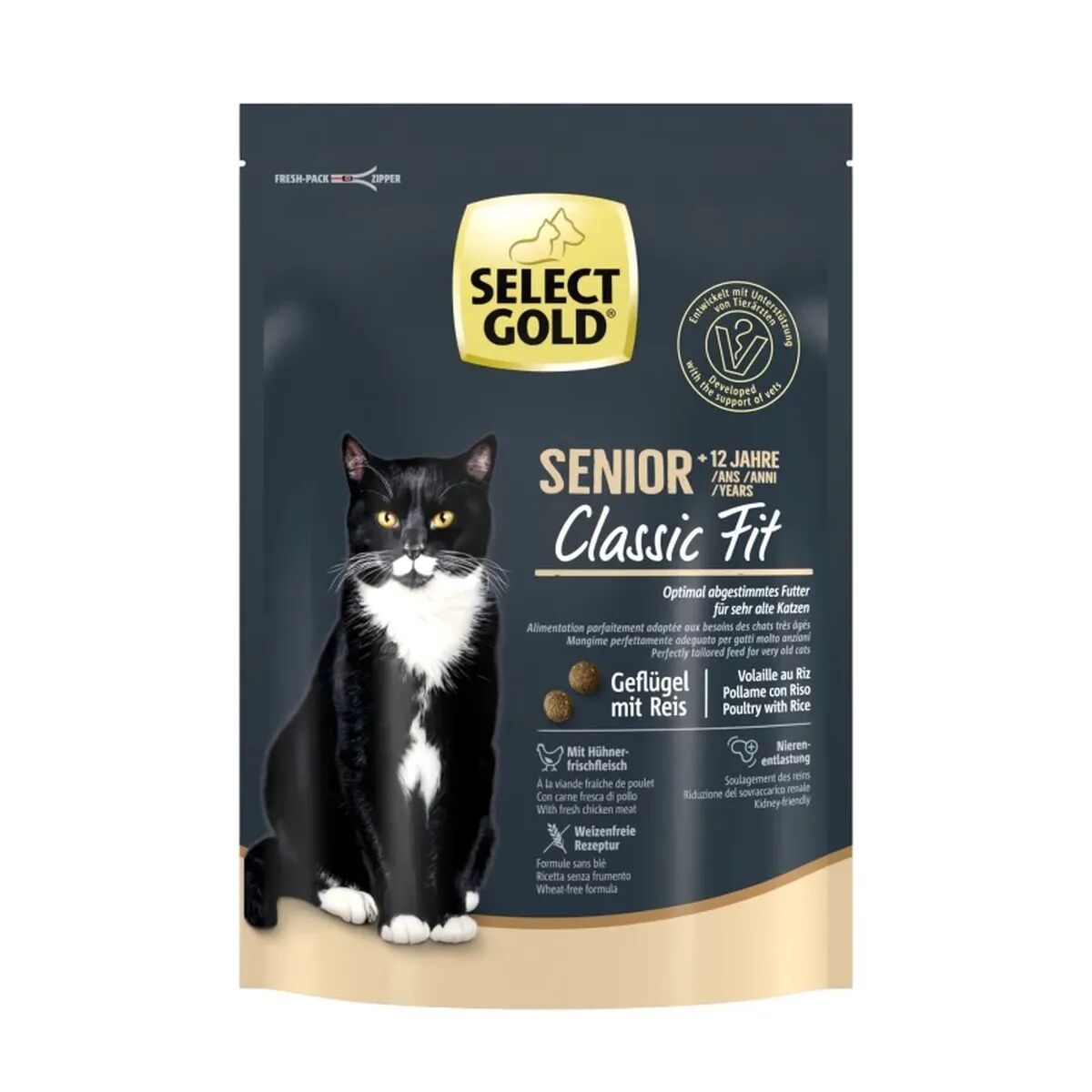 SELECT GOLD Cat Senior +12 Pollame con Riso 300G