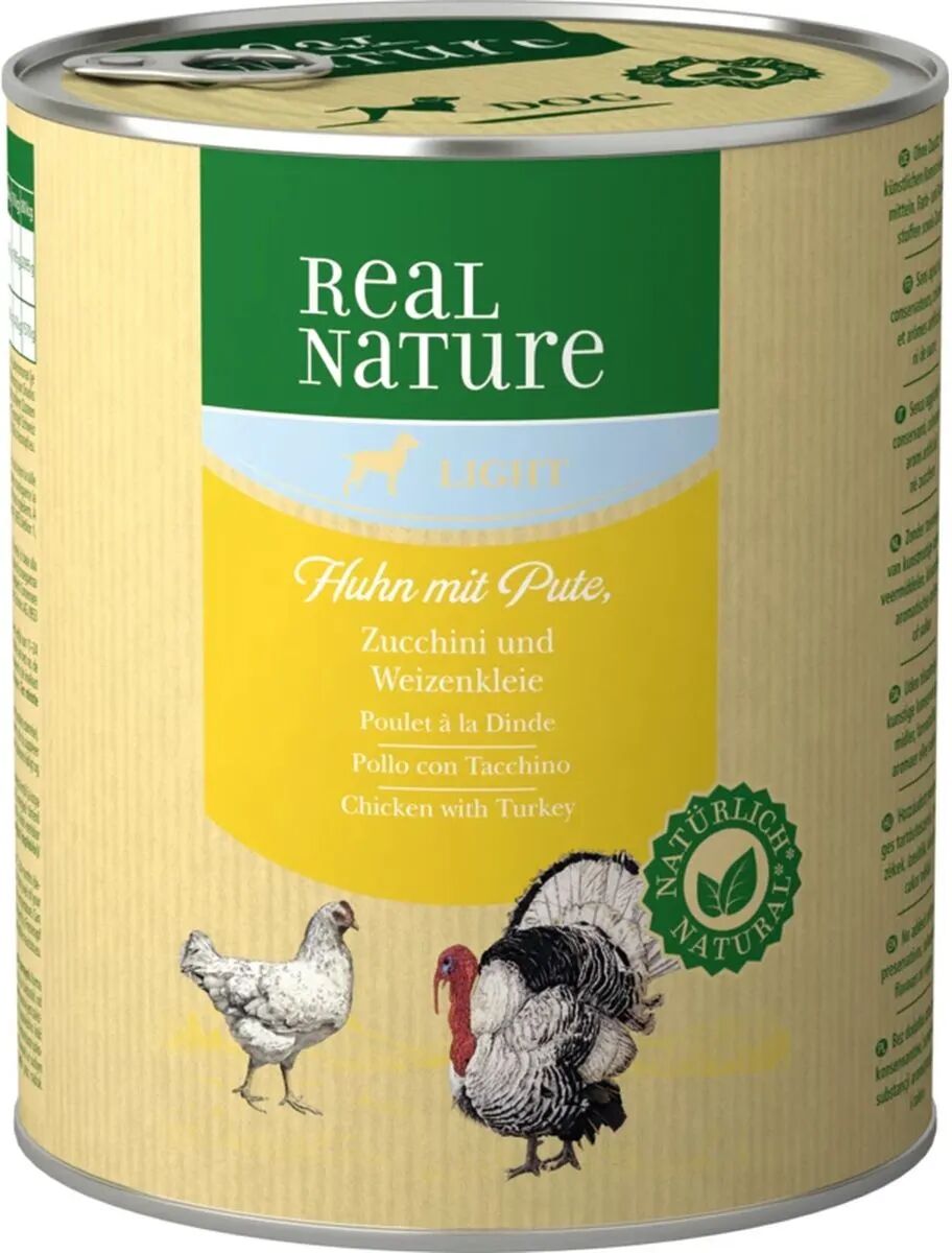 REAL NATURE Dog Light Lattina 800G POLLO E TACCHINO