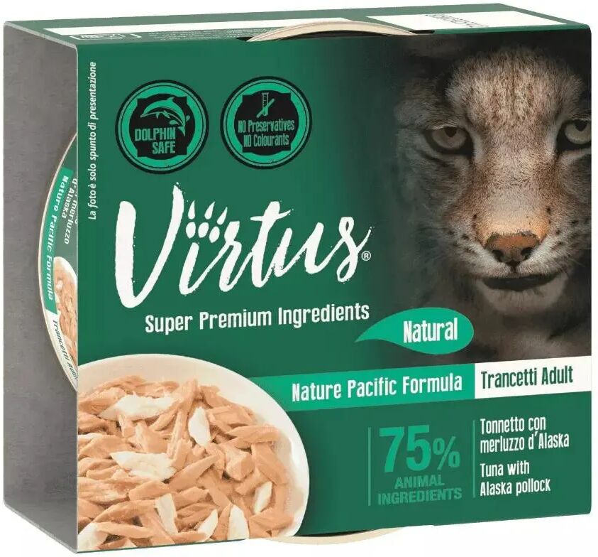 VIRTUS Natural Cat Lattina Multipack 48x70G TONNETTO CON MERLUZZO D'ALASKA