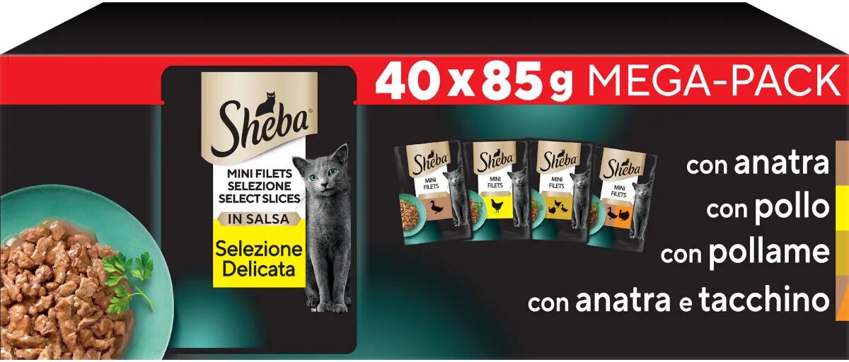 SHEBA Mini Filets Selezione Cat Busta Multipack 40x85G MIX CARNE