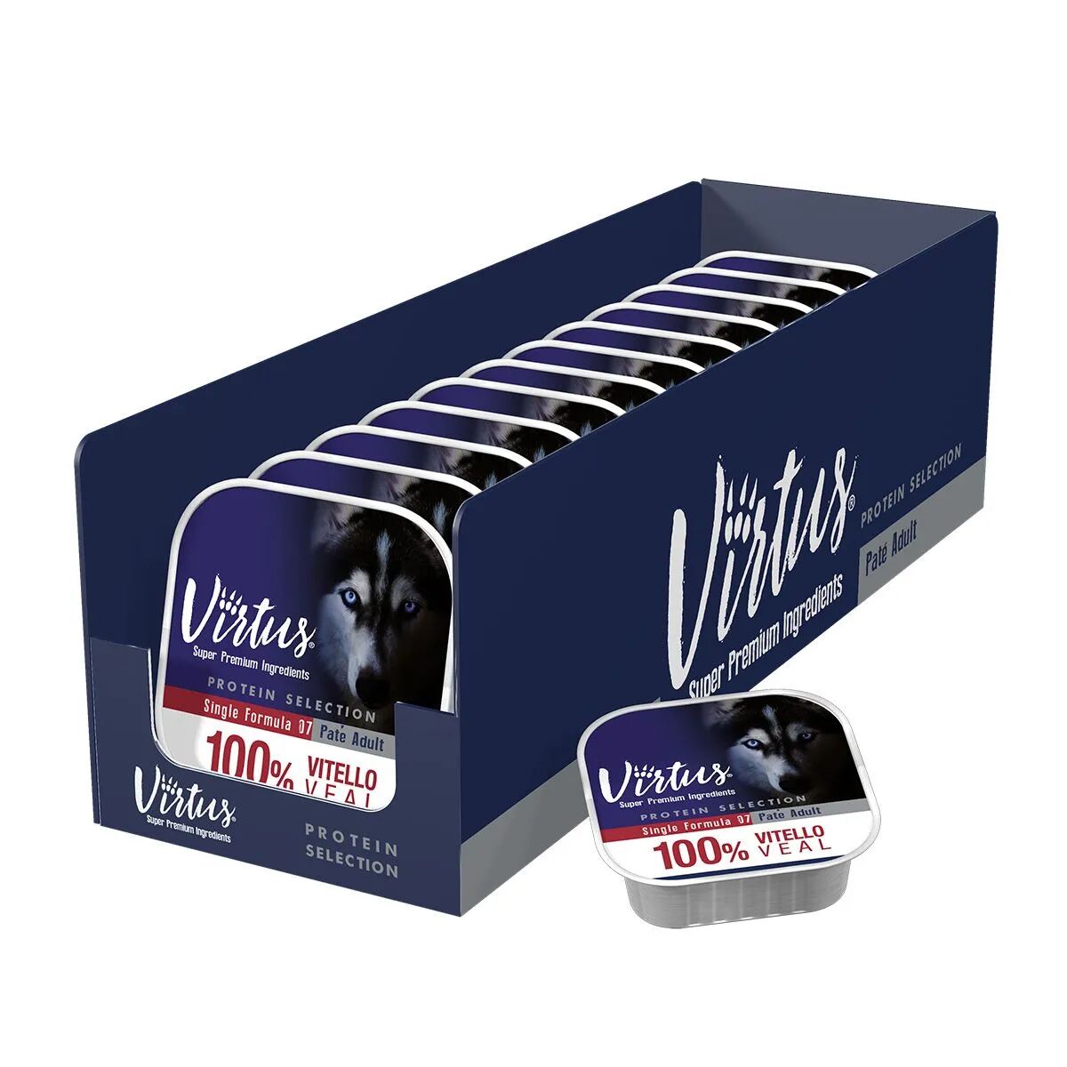 VIRTUS Protein Selection Dog Vaschetta Multipack 9x300G VITELLO