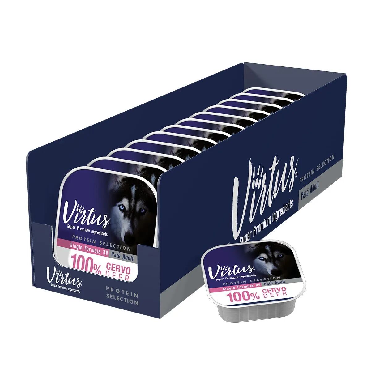 VIRTUS Protein Selection Dog Vaschetta Multipack 9x300G CERVO