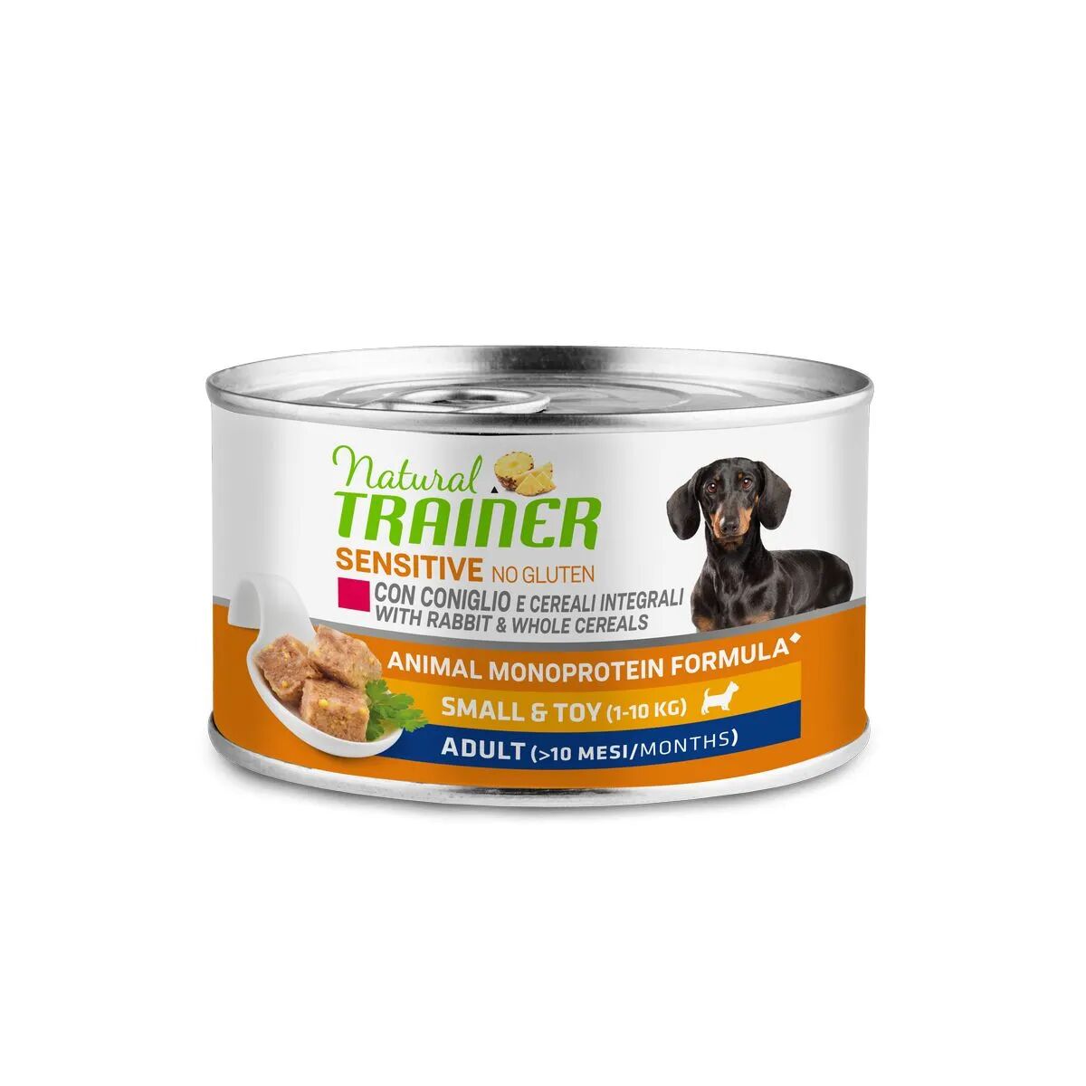 NATURAL TRAINER Sensitive No Gluten Dog Lattina Multipack 24x150G CONIGLIO