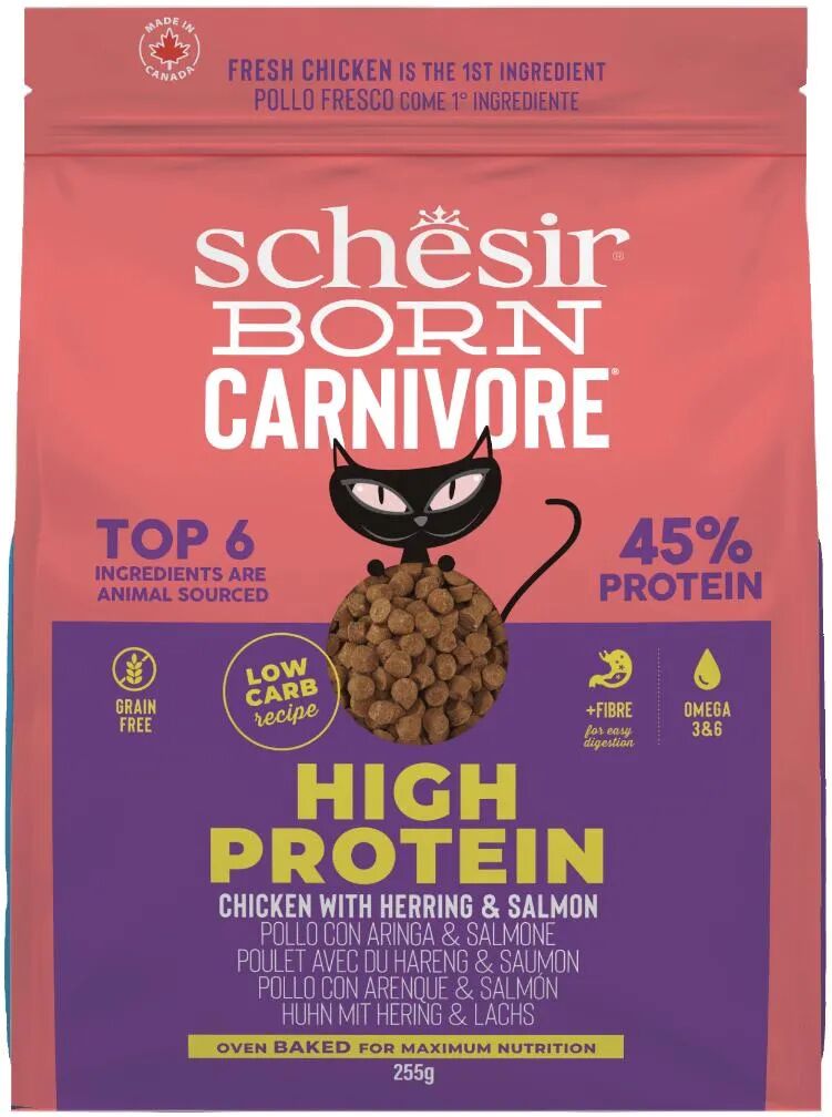 SCHESIR Born Carnivore Cat Pollo con Aringa e Salmone 255G