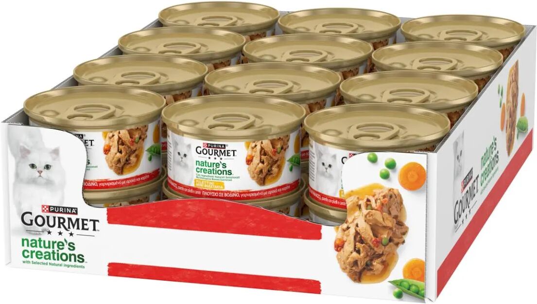 GOURMET Nature's Creations Cat Lattina Multipack 24x85G MANZO E PISELLI