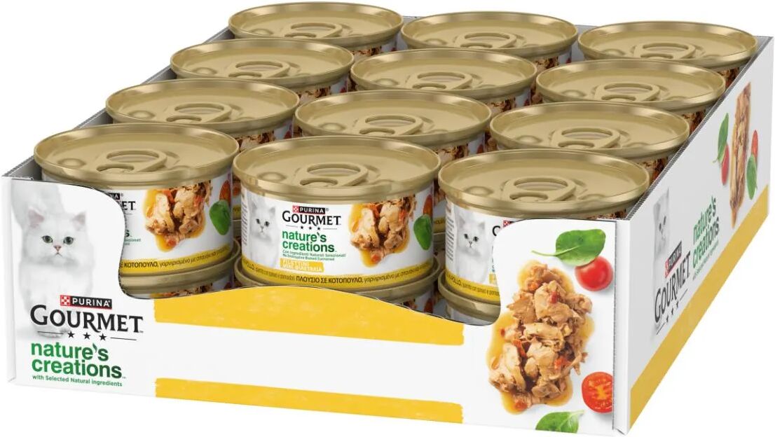 GOURMET Nature's Creations Cat Lattina Multipack 24x85G POLLO E SPINACI