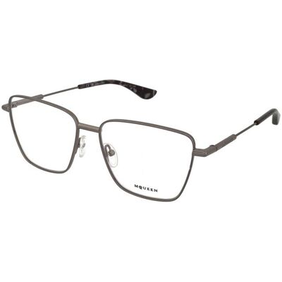 Alexander McQueen AM0503O 003 Montatura in metallo quadrata Ruthenium trasparente - Occhiali Alexander McQueen AM0503O 003 Montatura in metallo quadrata Ruthenium trasparente - Occhiali