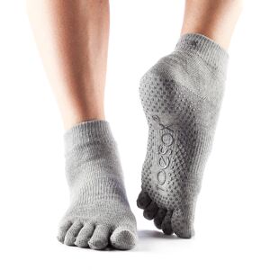 ToeSox Calzini Antiscivolo con dita, caviglia Grigio Medium (39-42,5)