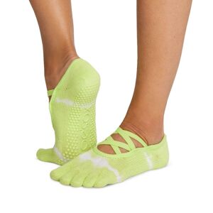 ToeSox Calzini Antiscivolo con 5 dita, con fascia o intreccio Lime Stripe #NEW Medium (39-42,5)