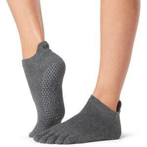 ToeSox Calzini antiscivolo con dita, bassi Antracite Small (36-38,5)