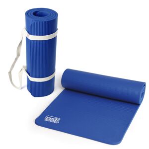 Sissel Kit Borsa o Cinghia + Materassino Pilates Yoga Fitness 1,5 cm Blu