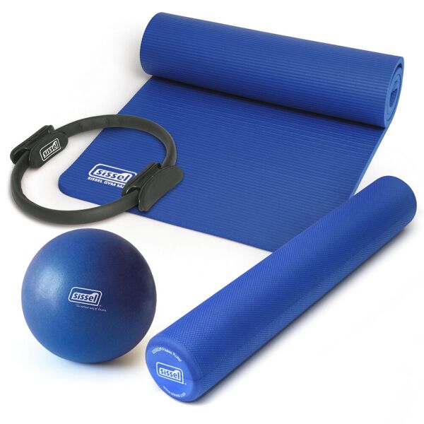 sissel kit pilates casa n°1 blu: circle, soft ball, rullo e materassino