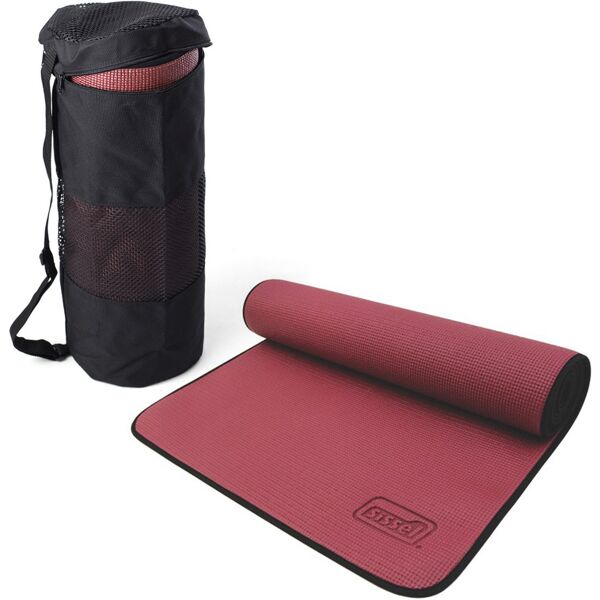 sissel kit borsa o cinghia + materassino pilates yoga fitness 0,6 cm bordeaux