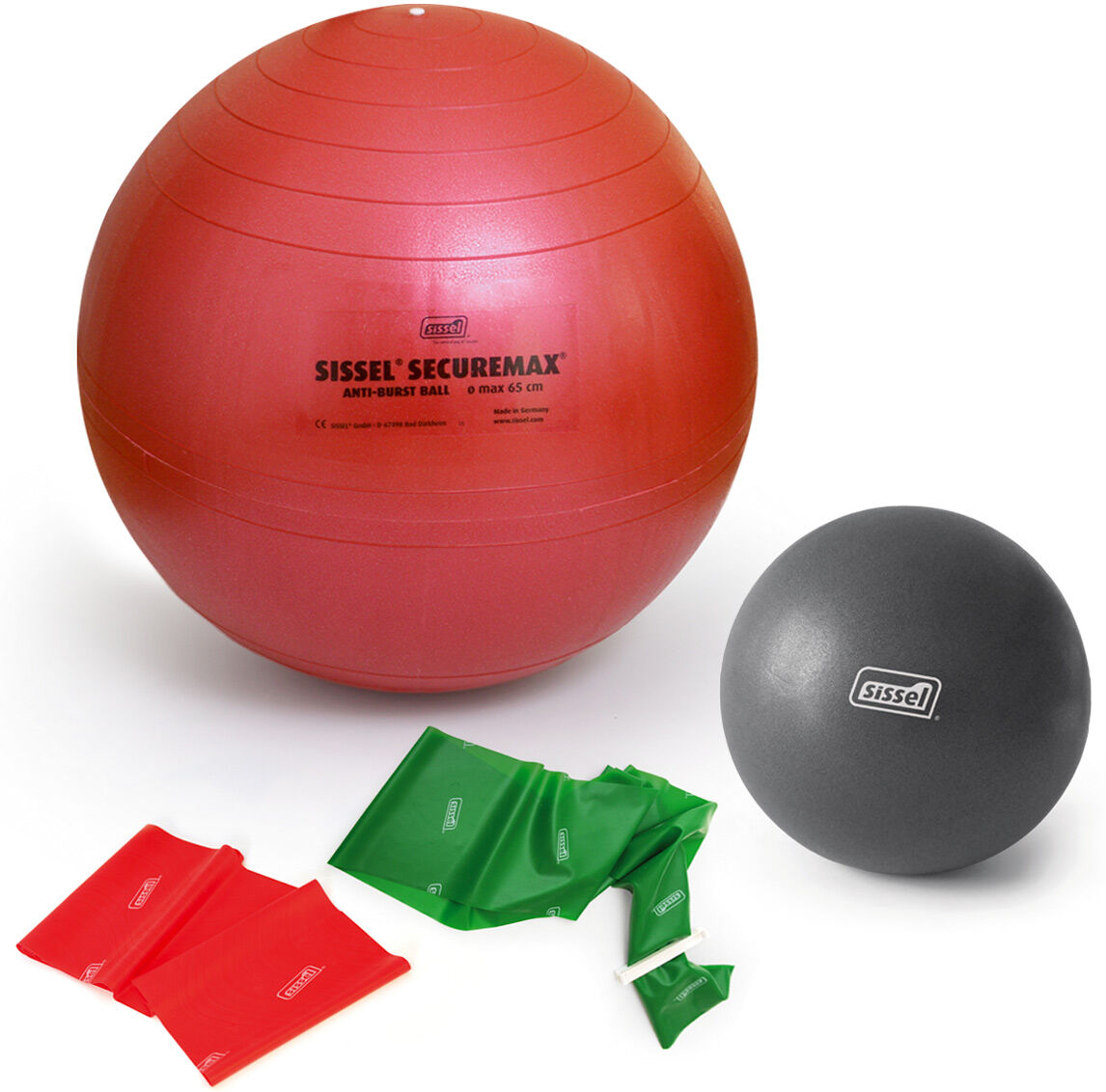 Sissel KIT "PILATES CON GIORGIA" 3: Soft Ball FitBall FitBand Palla cm 55