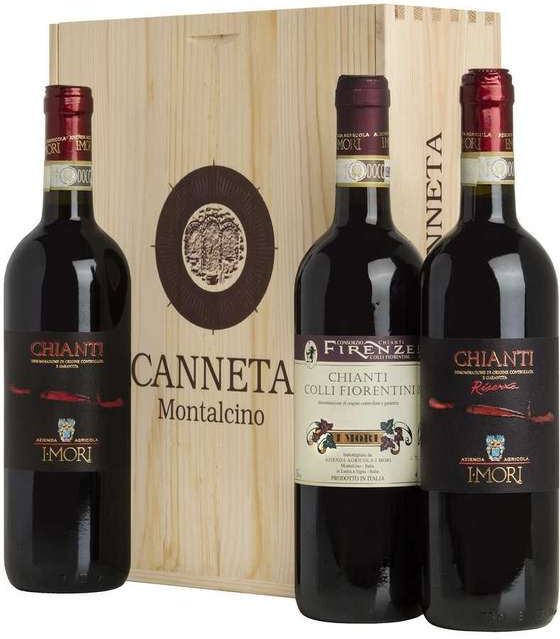 Cassa di legno 3 vini cantina i mori