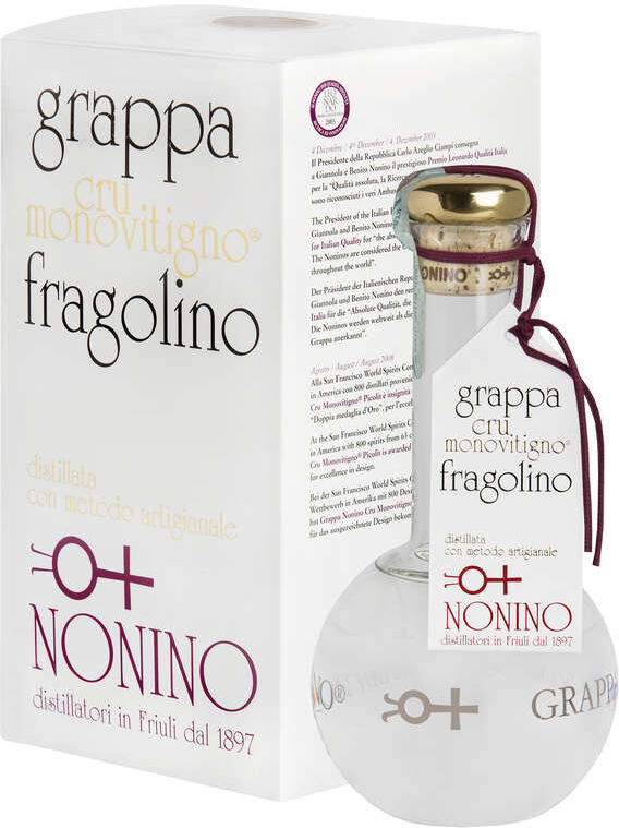 NONINO Grappa "cru monovitigno" fragolino astucciata