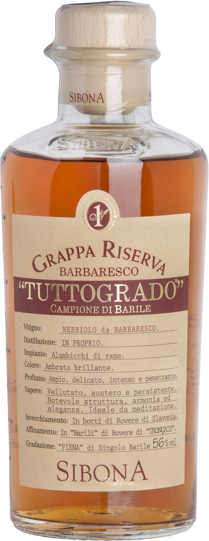 Sibona Grappa di barbaresco riserva "tutto grado"