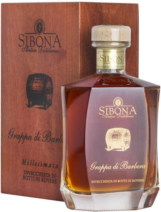 Sibona Grappa di barbera riserva millesimata 2012 in cassa legno