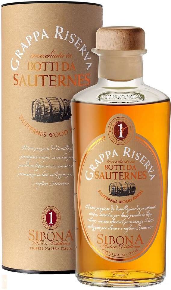 Sibona Grappa riserva "invecchiata in botti da sauternes" astucciata