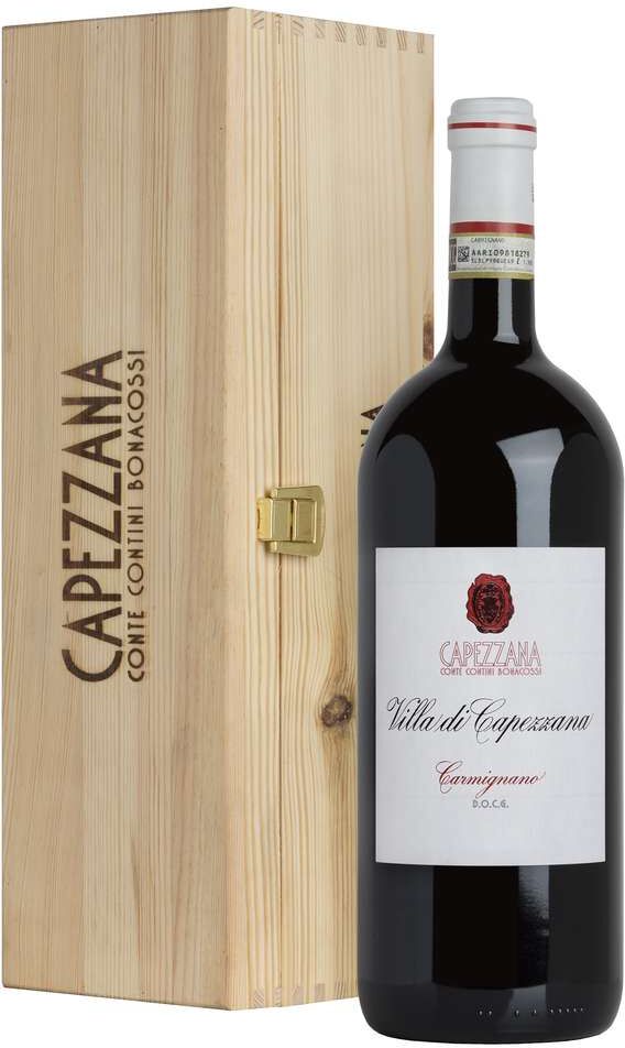 Magnum 1,5 litri carmignano "villa capezzana" docg bio in cassa legno