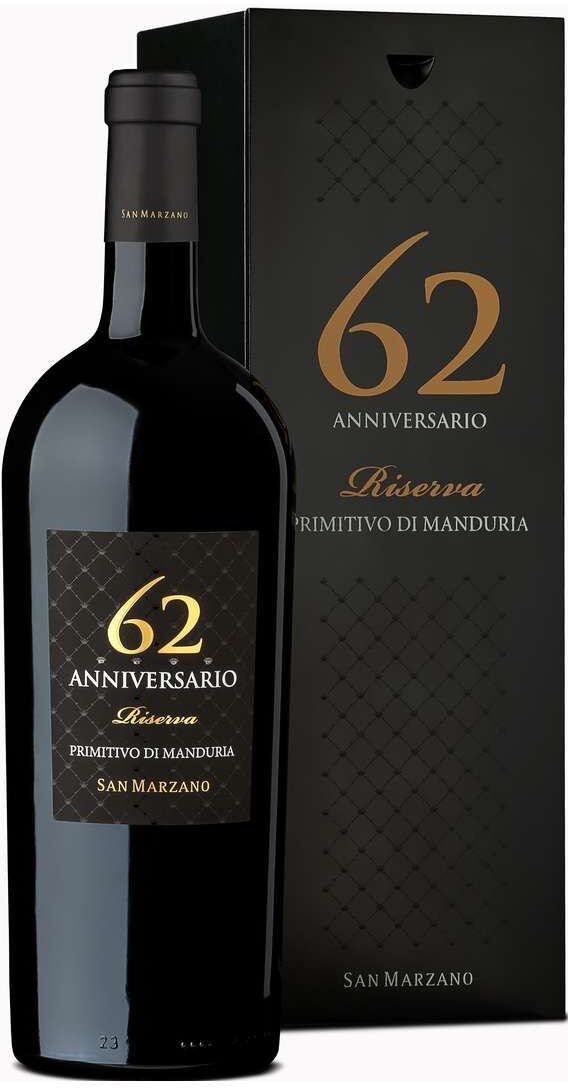 San Marzano Magnum 1,5 litri primitivo di manduria riserva "anniversario 62 " dop in cassa l