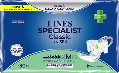 FATER SPA Pannolone A Mutanda Lines Specialist Classic Super Mm 30 Pezzi