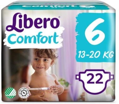 ESSITY ITALY SPA Libero Comfort 6 Pannolino Per Bambino Taglia 13-20 Kg 22 Pezzi