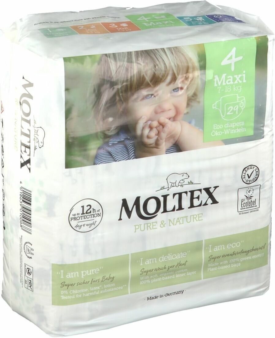 ONTEX Moltex Pure & Nature Pannolini Maxi 7-18 Kg Taglia 4 29 Pezzi