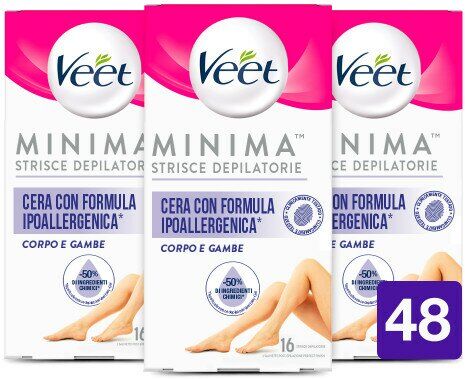 RECKITT BENCKISER H.(IT.) SPA Veet Strisce Depilatorie Corpo Ipoallergeniche 16 Pezzi