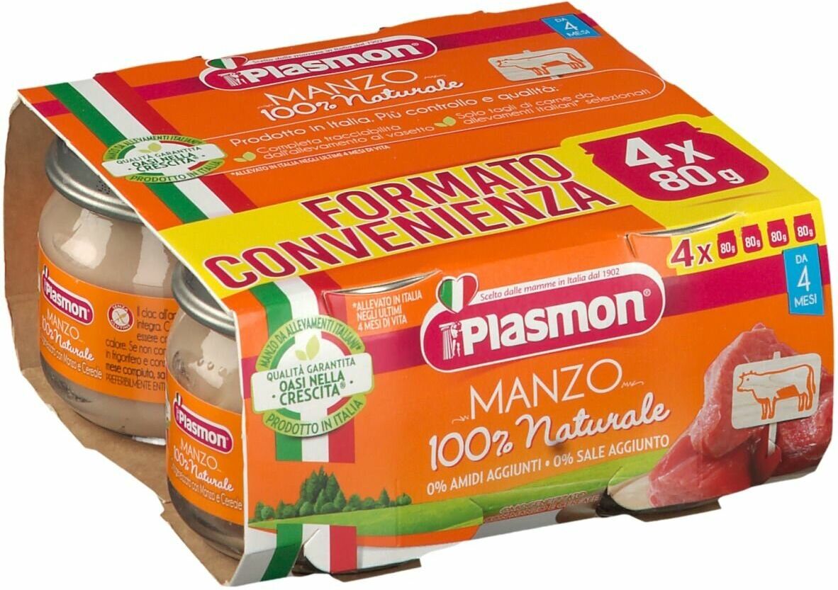 PLASMON (HEINZ ITALIA SPA) Plasmon Omogeneizzato Manzo 4 X 80 G